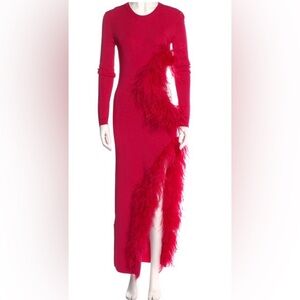 Pink Lapointe Pink Ostrich Feather Dress